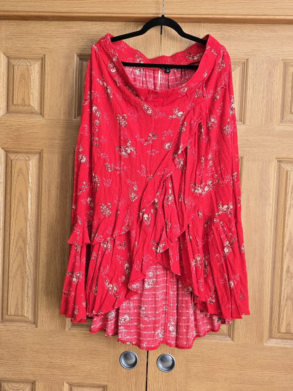 torrid Red Floral High-Low Ruffle Skirt